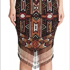 Haute Hippie Apache Embellished Fringe Skirt size 4